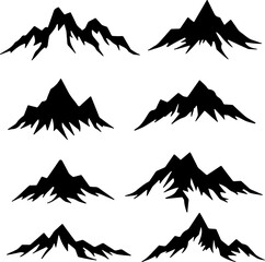 Obraz premium Alpine Peaks and Mountain Range Silhouettes