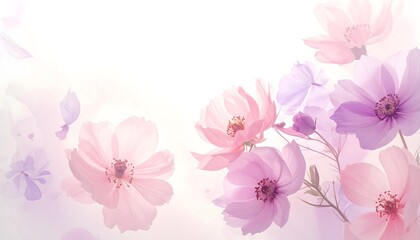 Soft pastel floral background pink purple flower blossom design