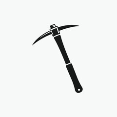 Pickaxe Stylized woodcut axe icon vector