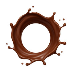 Chocolate circle splash isolated on white background. Vector illustration