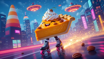 Tarte a la citrouille qui fait du roller
