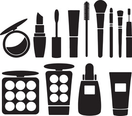 Makeup Tools Vector, Beauty Product Illustration, Cosmetic Icon Pack, Lipstick Brush Art, Skincare Symbol Design, Fashion Makeup Vector, Glamour Cosmetic Clipart, Beauty Industry Graphic, Professional
