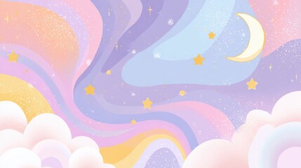 Dreamy cosmic sky fantasy realm digital art colorful atmosphere soft viewpoint whimsical concept for relaxation