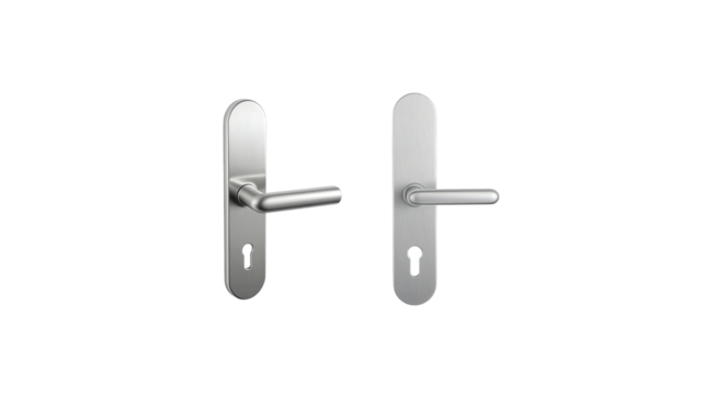 Door handle on transparent background