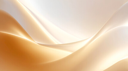金と白色が織りなすシルキーな光沢曲線背景（美容・ラグジュアリー・高級感）