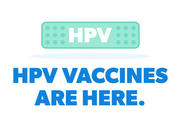 HPV vaccines are here. Modern simple and impactful design with bold lettering. Perfect for health campaigns and educational materials.