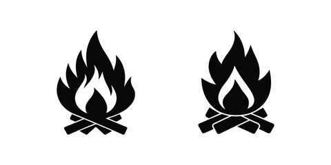 campfire silhouette vector illustration