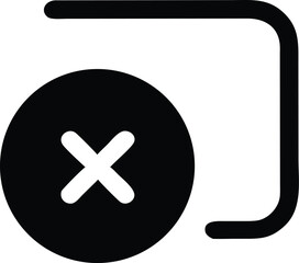 Fototapeta premium Remove Element Graphic: Simple Black Icon on White Background Display