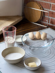 Baking Ingredients on Kitchen Table