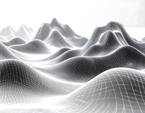 Abstract wireframe mountain range