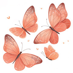 set of beautiful butterfly