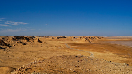 Il deserto del Sahara nella regione di Tezeur, area di Ong Jmal. Tunisia, Nord Africa