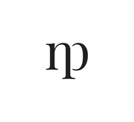 Elegant Serif Monogram Logo with Overlapping Initial Letters – Vintage and Modern Branding Design np