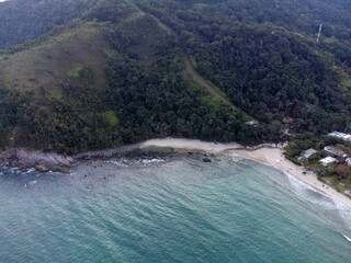 Beautiful seaside beach on the north coast of São Paulo