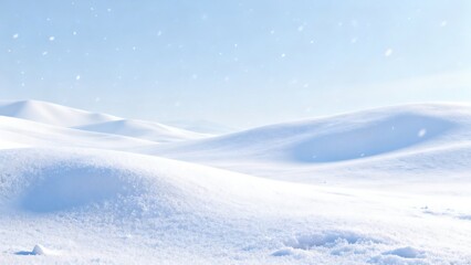 Snowy landscape with falling snow