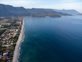 The beautiful beach in the Atlantic Forest of Maresias on the north coast of São Paulo