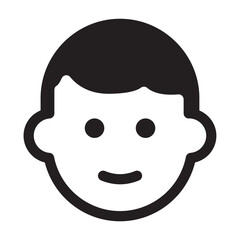 Happy face icon, simple symbol of joy, love, and positive emotions.