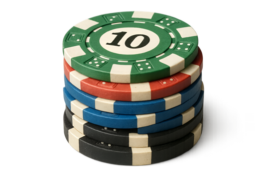casino chips isolated on white - Powered by Adobe