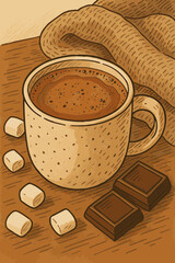 cup of coffee with chocolate