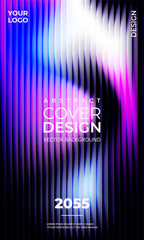 Abstract modern ribbed poster background. Vibrant vector illustration flyer concept or cover template.