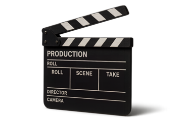 film slate on white background