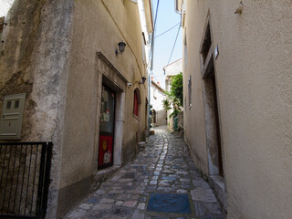 Obraz premium KRK Island, Croatia - April 19, 2025: Cityscape. Easter egg monument, Easter celebration.