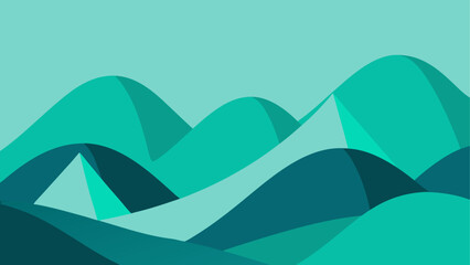 Abstract teal mountain range illustration