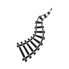 Train tracks vector icon design template