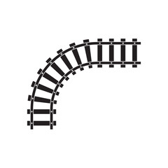 Train tracks vector icon design template
