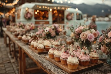 Naklejka premium Catering with sweets. Generative AI