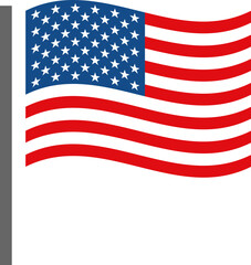 Flowing USA flag illustration with bold waves