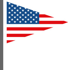 Arrow-shaped USA flag vector design
