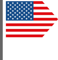 Modern pointed American flag vector icon