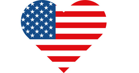 Heart icon with American flag pattern vector