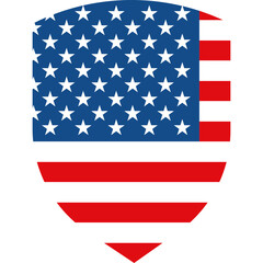 Rounded American flag shield icon vector