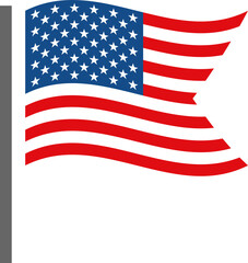 Waving American flag vector icon graphic