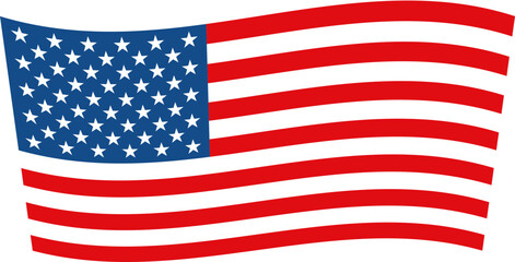 Bold wavy American flag vector illustration