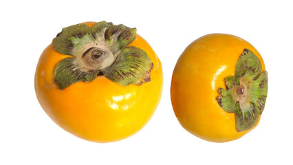 persimmon fruit isolated on Transparent background.