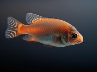 Beautiful Orange Goldfish Swimming: Vibrant Underwater Photography of Exotic Tropical Aquatic Life in Freshwater Aquarium Sea Environment
