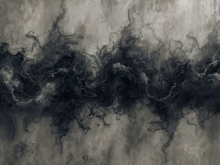 Abstract Art Wallpaper: Black and White Fluid Texture with Moody Grayscale Patterns for Contemporary Wall Art