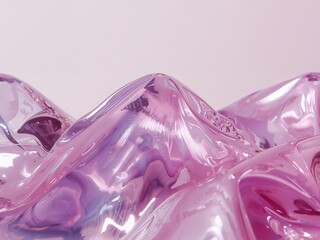 Abstract Art Background Design: Colorful and Shiny Modern Texture with Fluid Waves and Geometric Shapes in Pink and Purple 3D Illustration