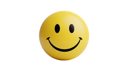 Fototapeta premium A bright yellow smiley face stress ball with a classic happy expression.