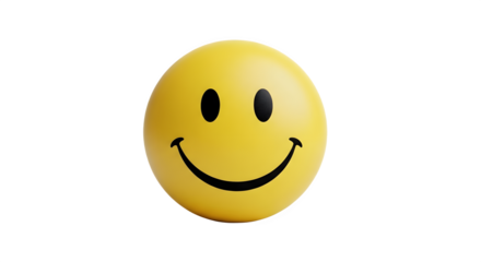 A bright yellow smiley face stress ball with a classic happy expression.