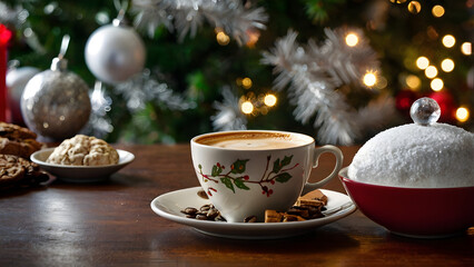 coffee and christmas cookies
