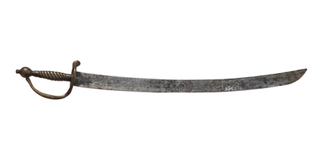 antique saber on white, isolated