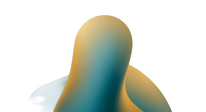 Closeup view of two smooth rounded shapes.