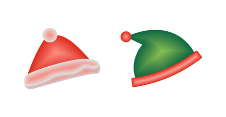 Christmas hat vector set with cartoon style