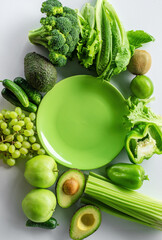 Green foods for detox. Selective focus.