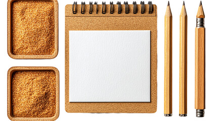 A Flat Lay of Digital Tools and Stationery in Warm Tones