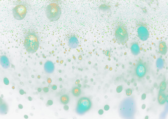 Abstract blurry green and white bokeh lights create a magical festive atmosphere background for celebration and design on transparent background